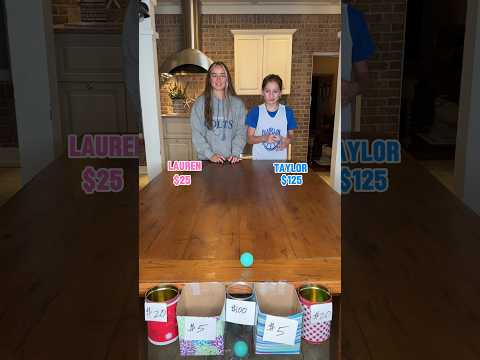 Sister vs. sister money ball!! 