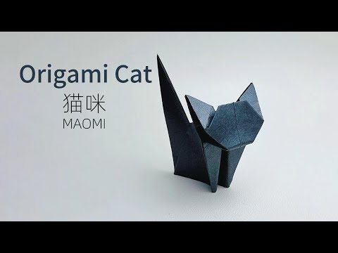 Origami Black Cat 動物折り紙