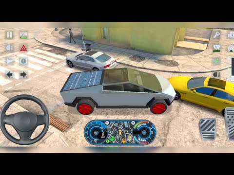 SOLAR CAR TESLA CYBERTRUCK - Uber Using Solar Car Drive in Miami City - Android iOS Cars Games 2021