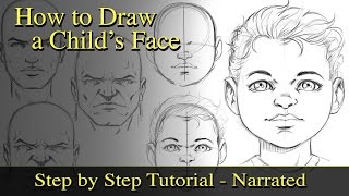 How to Draw a Child's Face and Study Proportions - Narrated