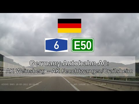 Germany Autobahn A6: AK Weinsberg - AK Feuchtwangen/Crailsheim