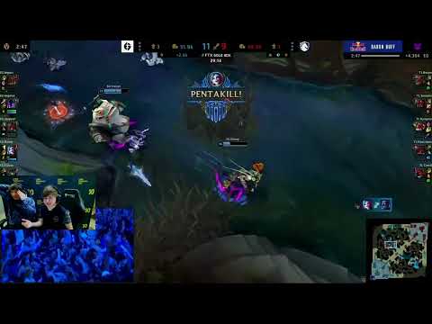 Streamers react to EG Danny Pentakill Doublelift, Sneaky, Meteos, Iwilldominate, Yamato, Big Jiz, LS