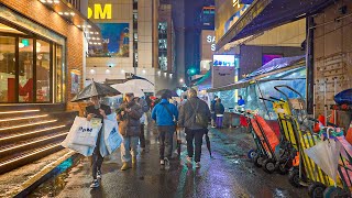 Midnightlife of Dongdaemun Shopping Market | Rain Sounds ASMR 4K HDR