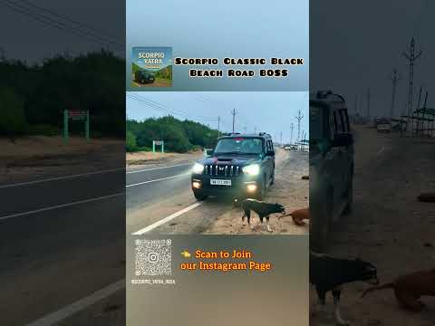 Mahindra Scorpio Classic conquers the coast—power meets style on the beach road. #beachdrive #suv