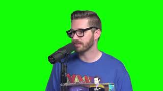 Jay Bauman "don't ask questions just consume product then get excited for next product" green screen