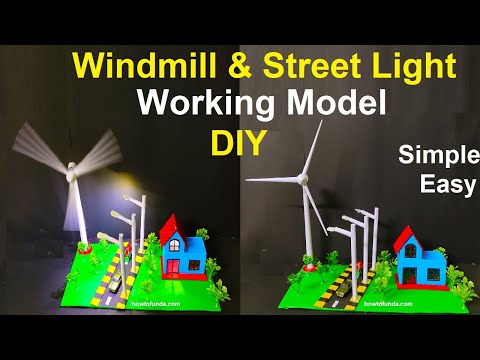 wind turbine or wind mill working model science project innovative award winning howtofunda