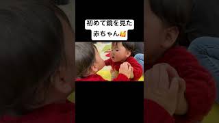 初めて鏡を見た反応が……🥰 #育児記録 #赤ちゃん #育児あるある #赤ちゃんのいる生活