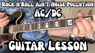ROCK and ROLL AIN'T NOISE POLLUTION Guitar Lesson AC/DC w/ Tabs