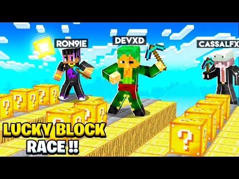 LUCKY BLOCK RACE WITH FLEET SMP MEMBERS GONE WRONG 😭