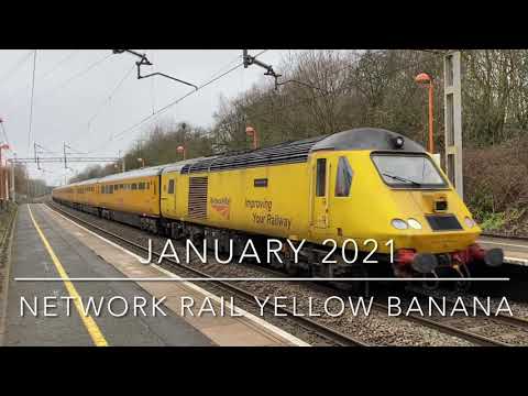 Class 43 flying banana yellow NMT new measurement train canley in the midlands England network rail