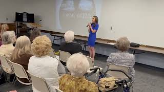 Meteorologist Britley Ritz, of WHIO, speaks at the November Monthly Luncheon 