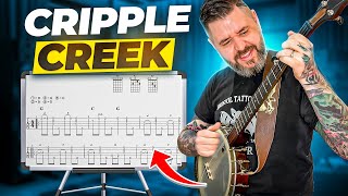 Beginner Clawhammer Banjo Lesson | Cripple Creek Tutorial with tab