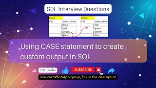 SQL Tutorial - Using CASE statement to create custom output in SQL | SQL Interview Question
