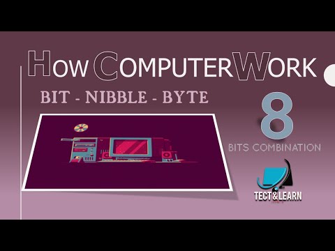 Bit Nibble Byte| How Computer Work, & store data| 8 bits combination | Binary number |