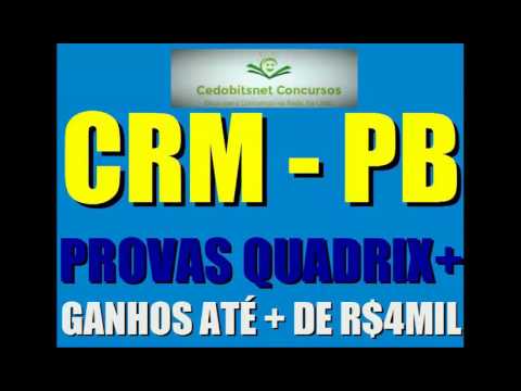 CRM PARAÍBA CONCURSO PÚBLICO PROVAS QUESTÕES SIMULADO CURSO APOSTILA CONSELHO MEDICINA PB