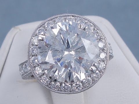 7.30 ctw Round Cut Diamond Engagement Ring - BigDiamondsUSA