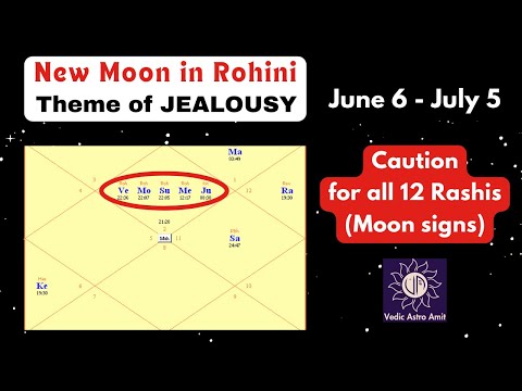 New Moon in ROHINI - theme of JEALOUSY for all 12 Rashis (Moon signs)