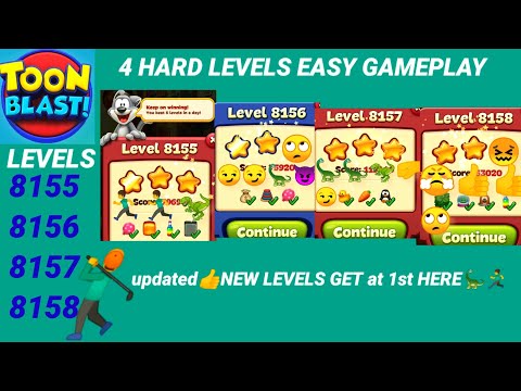 Toon Blast Levels 8155 8156 8157 8158 |Easiest Best Gameplay🏃 NEW LEVELS GET at 1st😈