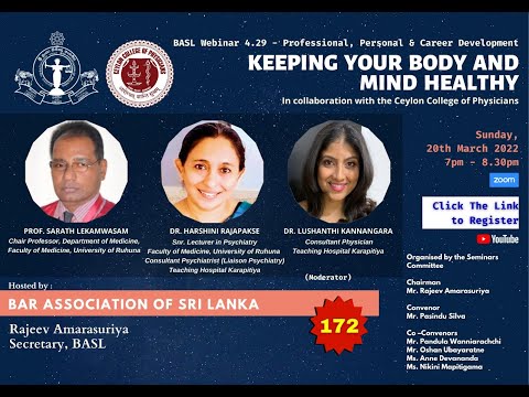 172nd BASL Webinar - Keeping Your Body and Mind Healthy