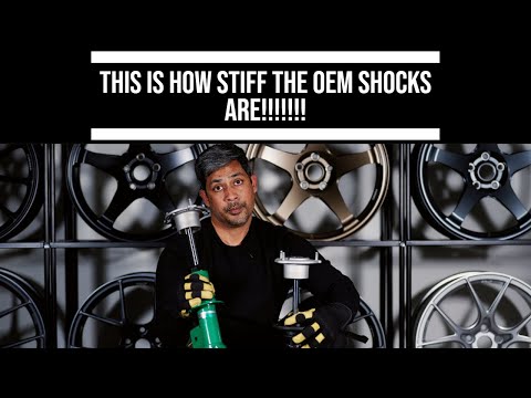 Check out how STIFF Tesla Model Y P OEM shocks are compared to the Tein EnduraPro Plus adjustables!!