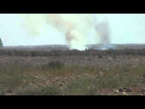 تدمير دبابة على الطريق الحربي من قبل كتيبة خيالة الزيدي بالاشتراك مع لواء مغاوير سهل حوران