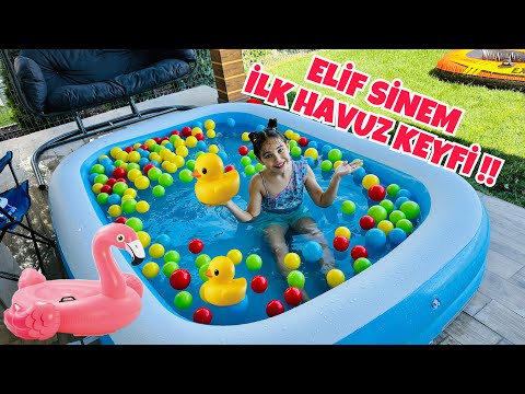 ELİF SİNEMİN YENİ EVDEKİ İLK HAVUZ KEYFİ !! HADİ YARIŞ YAPALIM ?!
