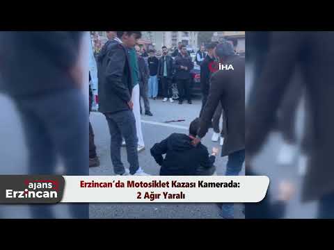 Erzincan’da Motosiklet Kazası Kamerada: 2 Ağır Yaralı