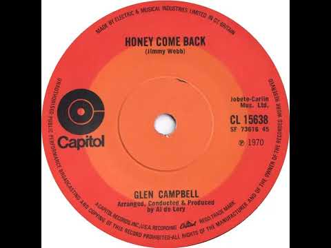 UK New Entry 1970 (94) Glen Campbell - Honey Come Back