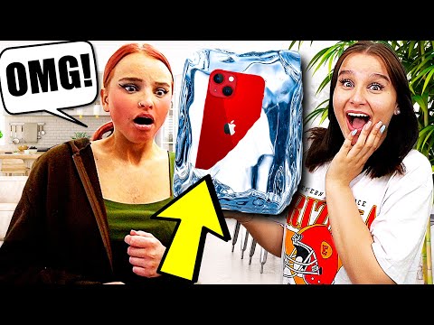 iPhone im EISBLOCK eingefroren 🧊🥶 (Sie ist sauer) - Celina