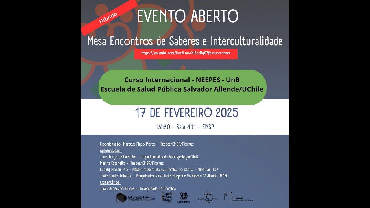 Curso Internacional - Encontro de Saberes e Diálogos Interculturais na Saúde Coletiva