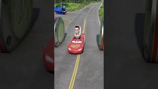 Weird Cars Driving Through Double Bollard TRAP | BeamNG.Drive