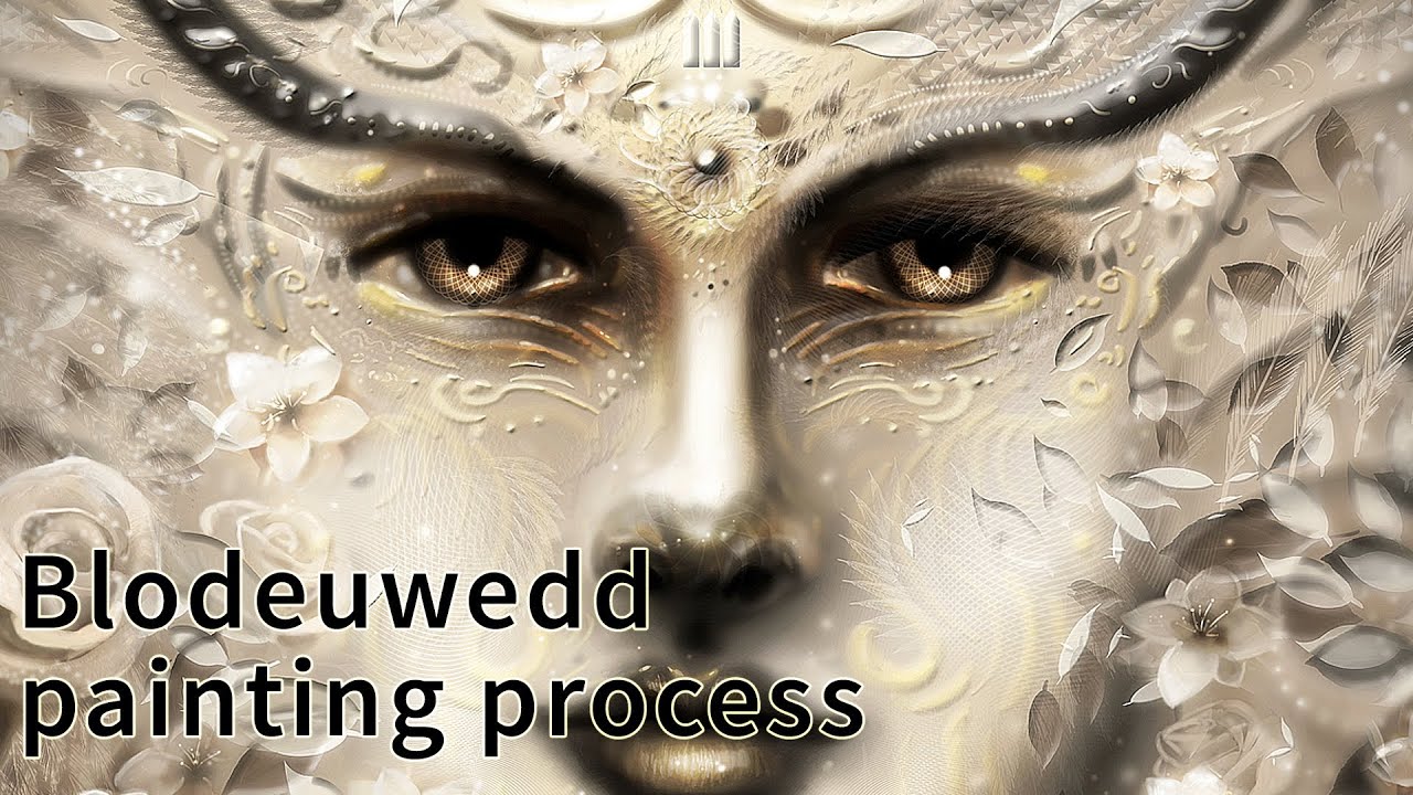 Blodeuwedd painting process