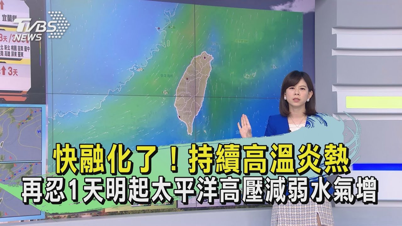 快融化了!持續高溫炎熱 再忍1天明起太平洋高壓減弱 水氣增