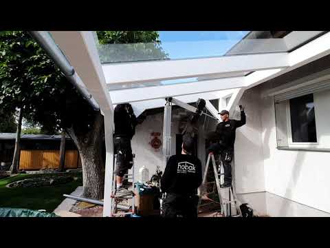 hobak VSG Glas Verlegung auf ein Terrassendach