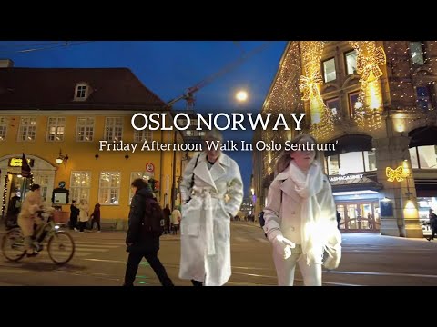 OSLO NORWAY, Friday Afternoon Walk In Oslo Sentrum🇳🇴 Virtual Walking Tour` 4K/60ftp