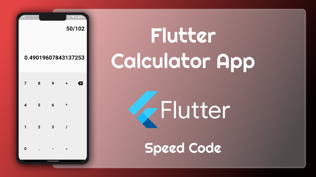 Flutter Calculator App | Speed Code | VR CODES