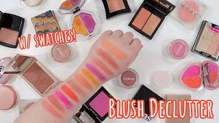 HUGE Blush &amp; Bronzer Declutter w/ Swatches! // Decluttering My Full Makeup Collection 2021