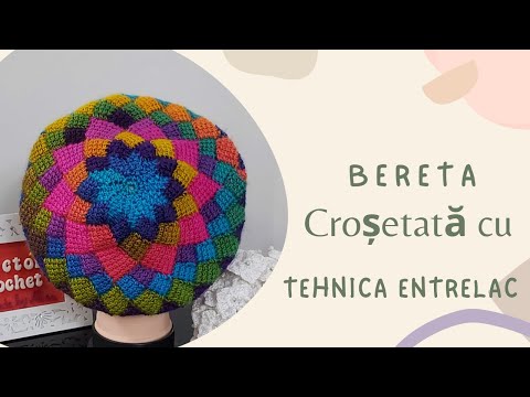 Crocheted beret with entrelac technique - Part II