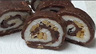 בקלי קלות- רולדת שוקולד וקוקוס (ליהי קרויץ - מטבח בקלי קלות) - התמונה מוצגת ישירות מתוך אתר האינטרנט יוטיוב. זכויות היוצרים בתמונה שייכות ליוצרה. קישור קרדיט למקור התוכן נמצא בתוך דף הסרטון