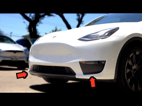 Tesla Model Y: Front Bumper Porsche Vinyl Styling (Vinyl Wrap)