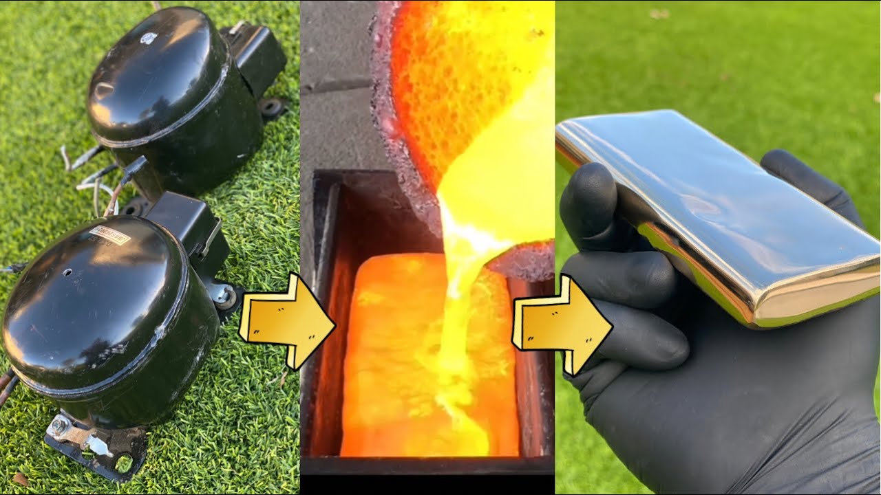 Fridge Compressor Copper Casting - Trash To Treasure - ASMR Metal Melting -BigStackD Casting -Bronze