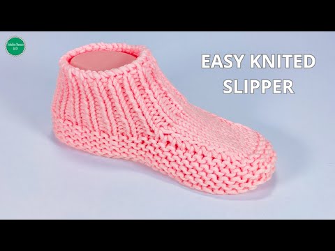 The Knitted Slipper Anyone Can Make!