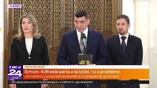 Simion: Dacă PSD nu vrea cu AUR la guvernare, asta va avea costuri în continuare