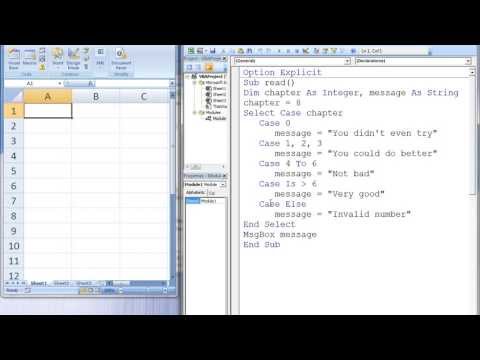 Excel VBA Topic 6.5 - Select Case Structures