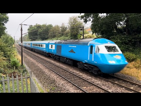 Locomotive Services 43059 and 43047 storm past St Dominics Road with 1Z43