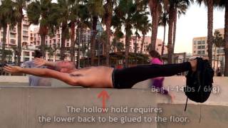 Hollow Hold with Ankle Weights with Antranik