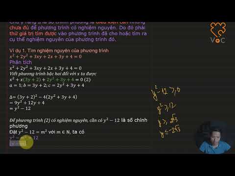 ĐK PT bậc 2 có nghiệm nguyên CHUYÊN ĐỀ PHƯƠNG TRÌNH NGHIỆM NGUYÊN (P26)