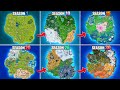 Evolution Of Fortnite Map Chapter 1 Season 1 Chapter 5 Season 3