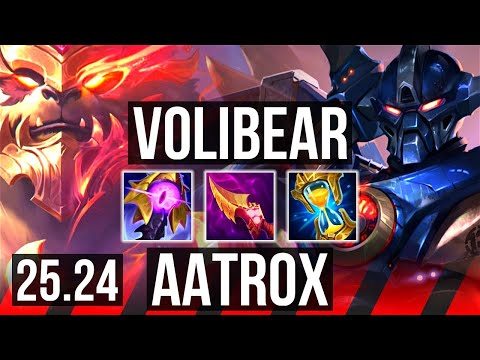 VOLIBEAR vs AATROX (TOP) | 43K damage, Good KDA: 15/2/7, 4k gold comeback | KR Master | 25.24