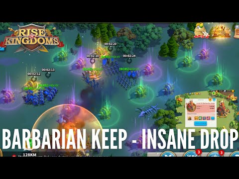 RISE OF KINGDOMS: BARBARIAN KEEP INSANE LOOT - LEGENDARY FRAGMENTS!!!